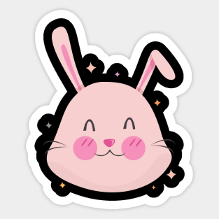 Cute Rabbit Bunny Cartoon Animals Character Design Sticker